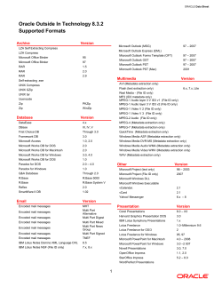 Oracle Outside In Technology 8.3.2 Supported Formats