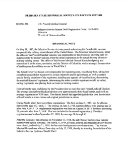 Provost Marshal General - Nebraska State Historical Society