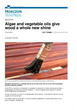 Algae and vegetable oils give wood a whole new shine