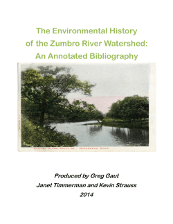 The Environmental History of the Zumbro River Watershed: An