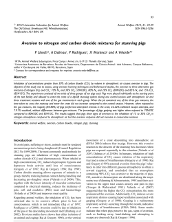 Aversion to nitrogen and carbon dioxide mixtures for