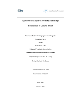 Application Analysis of Diversity Marketing: Localization of General
