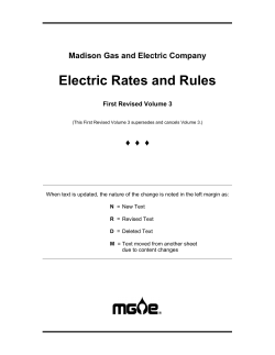 MGE Electric Rates and Rules