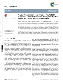 Glycerol adsorption on a defected Pt6/Pt(100) substrate: a density