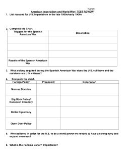 American Expansionism/WWI Test Review