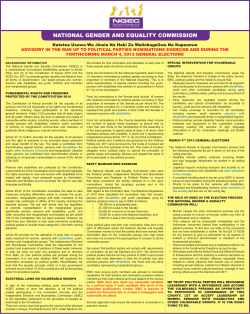NATIONAL GENDER AND EQUALITY COMMISSION