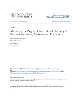 Measuring the Degree of International Harmony in Selected