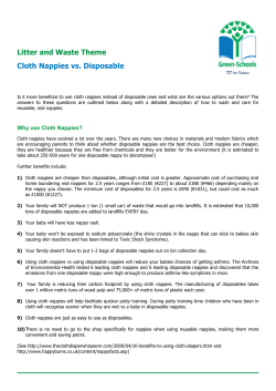 Litter and Waste Theme Cloth Nappies vs. Disposable