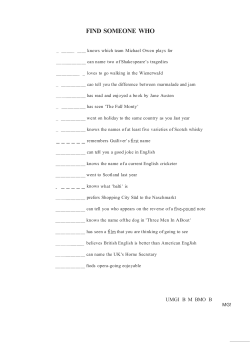 find someone who - English Language Teachers of Lower Austria