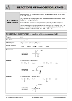 reactions of halogenoalkanes 1