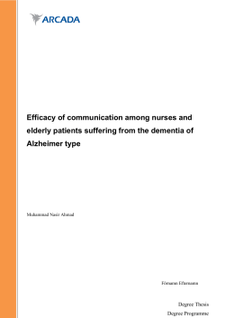 Efficacy of communication among nurses and elderly