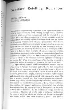 Scholars Retelling Romances