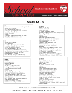 Grades K4 &ndash; 6 - Bible Baptist Christian School