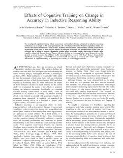 Effects of Cognitive Training on Change in Accuracy in Inductive