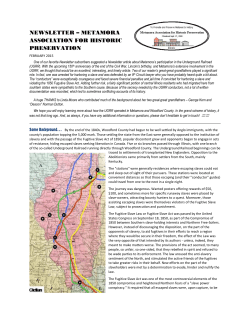 NEWSLETTER &ndash; METAMORA ASSOCIATION FOR HISTORIC