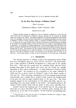 On the Zero Point Entropy of Methane Crystal* Department of