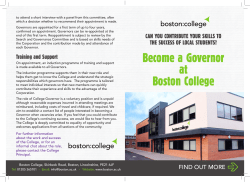 become a governor at boston college information leaflet