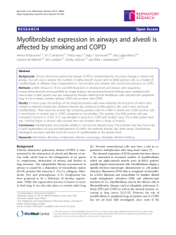 Myofibroblast expression in airways and alveoli is affected by