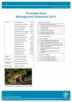 Management statement  - Department of National Parks