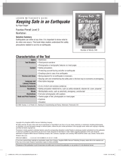 Keeping Safe in an Earthquake
