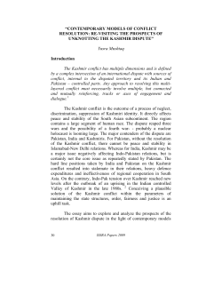 Contemporary Models of Conflict Resolution