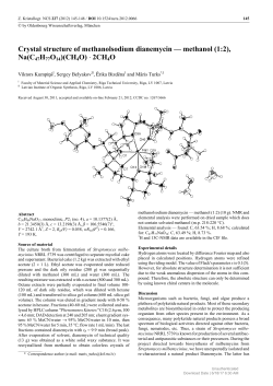 Crystal structure of methanolsodium dianemycin&mdash;methanol (1: 2
