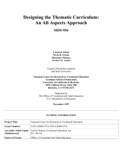 Designing the Thematic Curriculum - National Research Center for