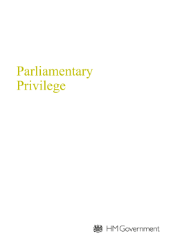 Parliamentary privilege CM 8318