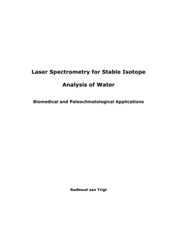 Laser Spectrometry for Stable Isotope Analysis of Water