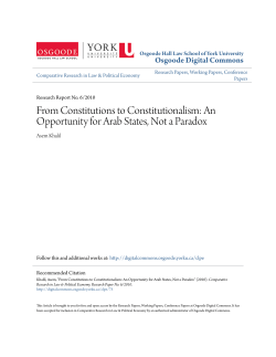 from constitutions to constitutionalism: an opportunity for arab states
