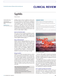 Syphilis CLINICAL REVIEW - LADERM-Ba