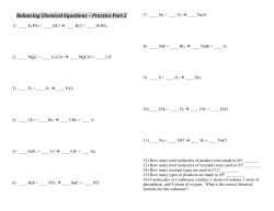 Begin Balancing Chemical Equations Practice - Part 2