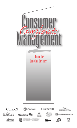 Consumer Complaints Management - A Guide For