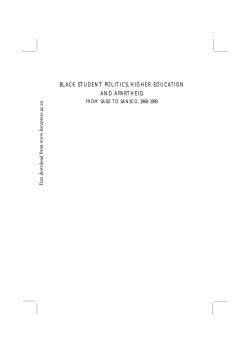 black student politics, higher education and apartheid