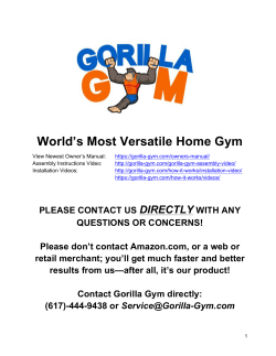 Gorilla Gym User Manual January 2015