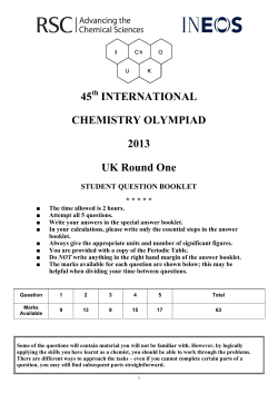 45 INTERNATIONAL CHEMISTRY OLYMPIAD