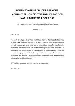 INTERMEDIATE PRODUCER SERVICES: CENTRIPETAL OR