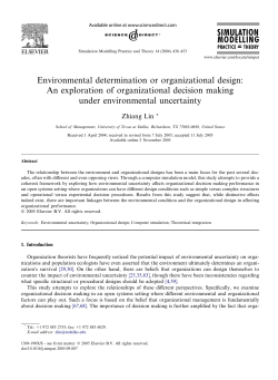 Environmental determination or organizational design: An