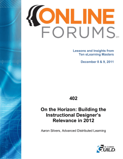 402 On the Horizon: Building the Instructional Designer`s Relevance