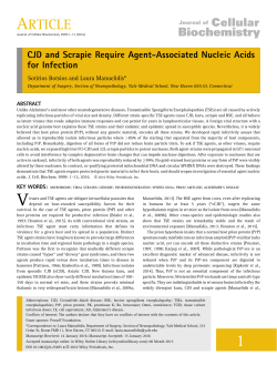 CJD and Scrapie Require Agent-Associated Nucleic Acids for Infection