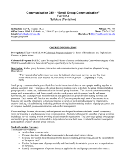 Syllabus &ndash; Communication 349-001