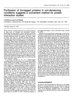 Purification of his-tagged proteins in non