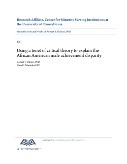 Using a tenet of critical theory to explain the African American male