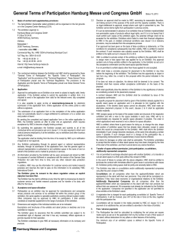 General Terms of Participation Hamburg Messe und Congress