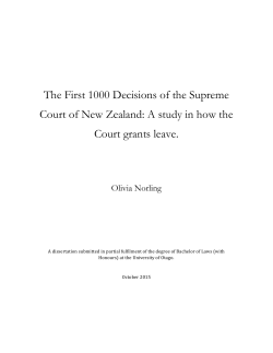 The First 1000 Decisions of the Supreme Court of New Zealand: A