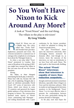 So You Won`t Have Nixon to Kick Around Any More?