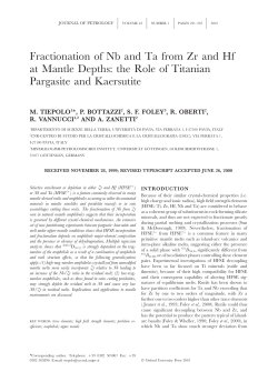 Fractionation of Nb and Ta from Zr and Hf at