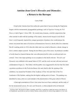 Antoine-Jean Gros`s Hercules and Diomedes: a Return to the Baroque