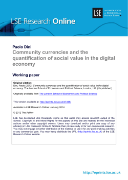 Community currencies and the quantification of social value in the