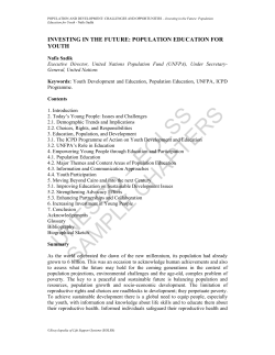 Investing in the Future: Population Education for Youth